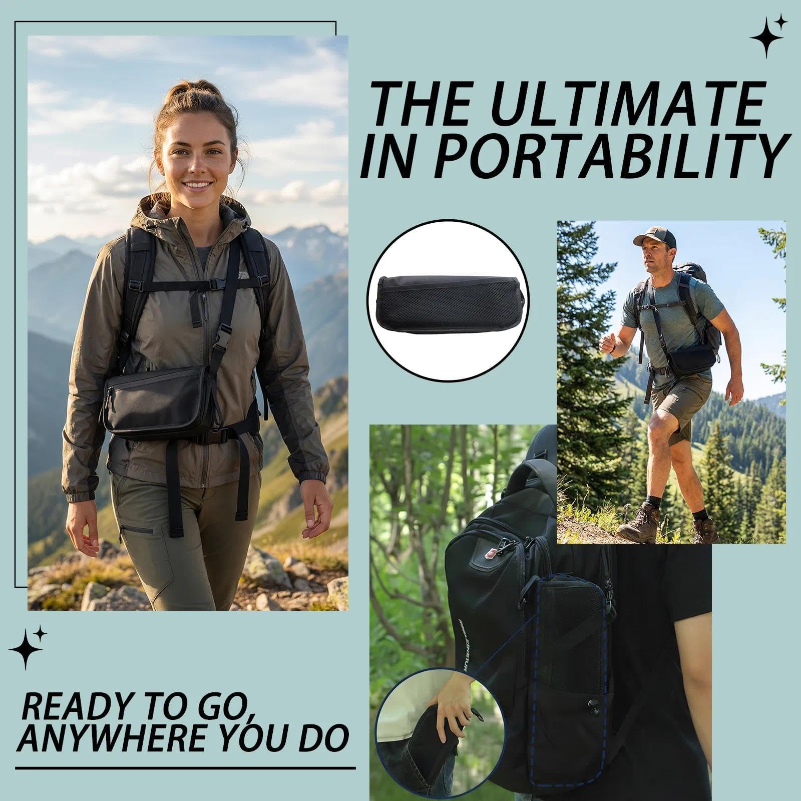 Sgabello portatile per escursionismo e trekking,Mini Portatile Leggero Sedia Pieghevole, Sgabello Pieghevole da Zaino e Sedile Portatile Per campeggio,Escursioni E Viaggi, Pesca, Picnic (Nero)