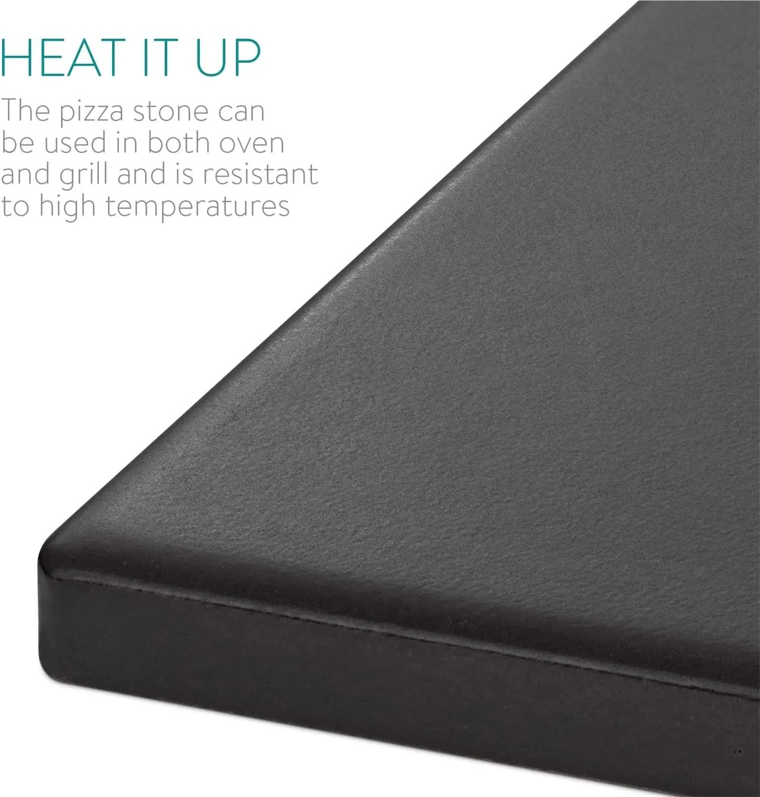 Superficie de cocción for barbacoa con revestimiento esmaltado negro, piedra for hornear resistente al calor for asar pasteles, pan repostería, corteza pizza, 15x12 pulgadas Para Base Crujiente