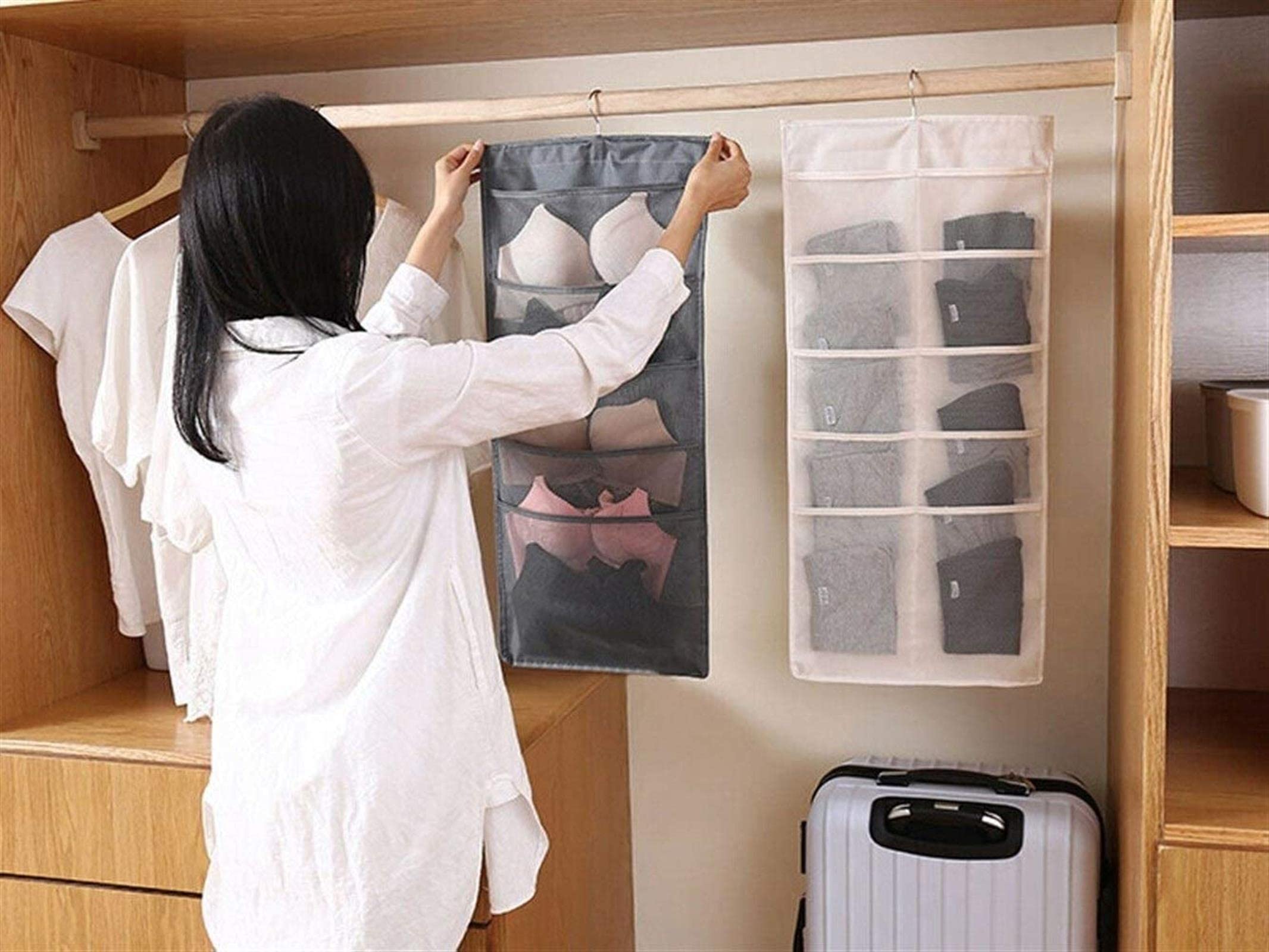 Hängende Tasche Organizer Tür Hängende Wand Organizer Socke BH Unterwäsche Rack Organizer 15/30 Tasche Schrank Aufbewahrung Hängen Organisieren