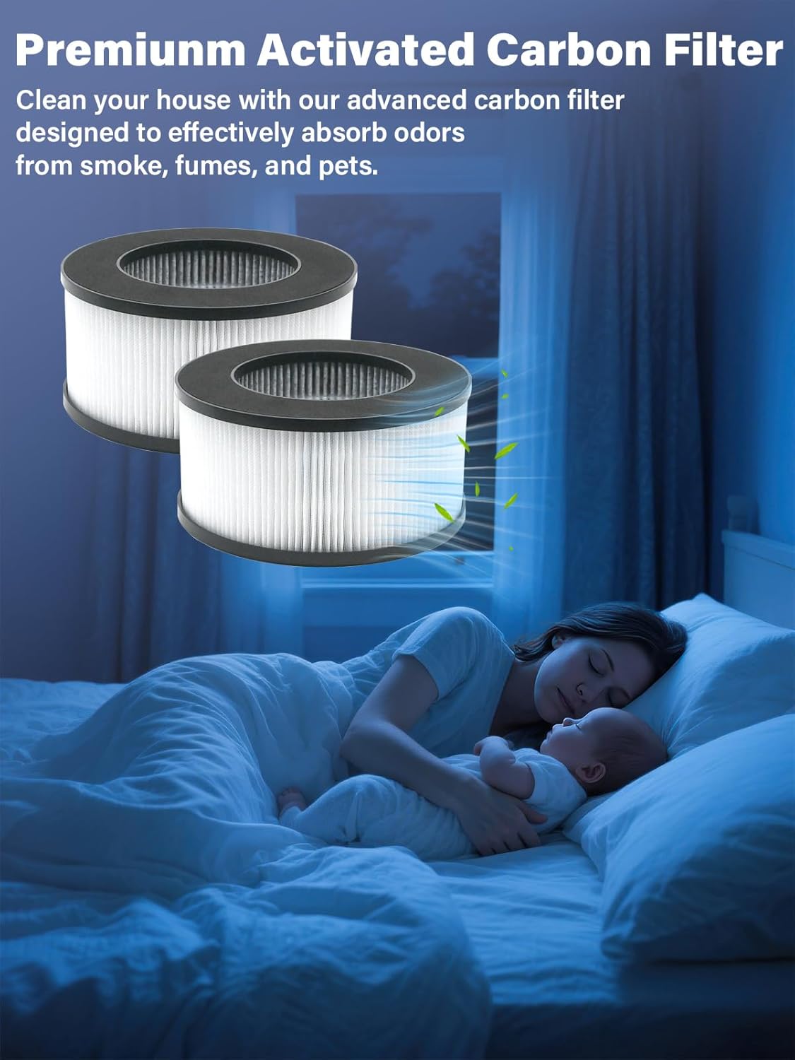 Replacement Air Filters Compatible with JINPUS 908 Air Purifier,4-Stage Filtration with Activated Carbon, 2-IN-1 Design,2-Pack