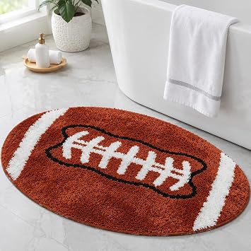 Football Rug, 18x30 Sports Rug, Football Bath Mat