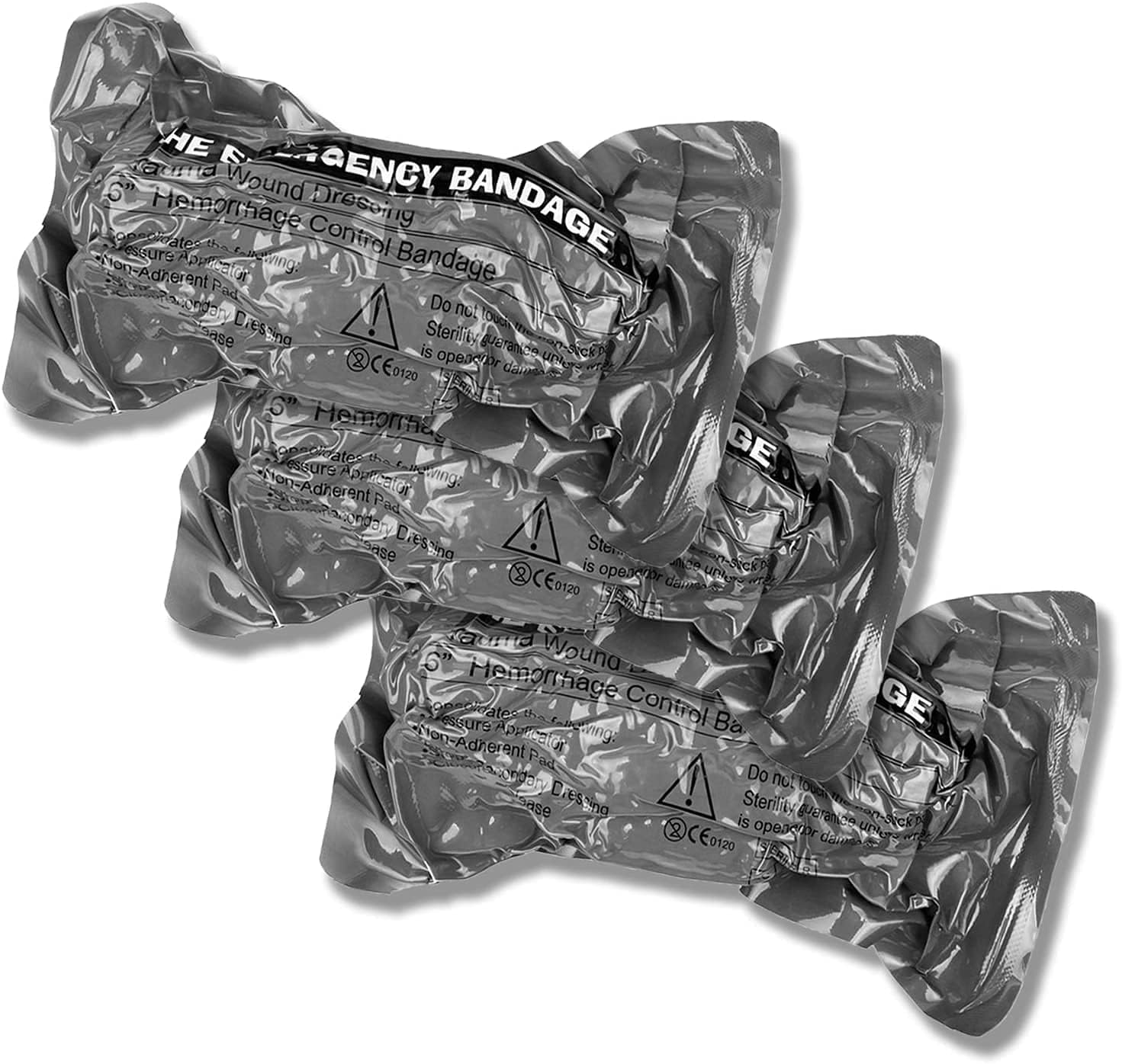 3-Pack 6 Inch Israeli Bandage, Sterile Compression for Battle Dressing First Aid IFAK Trauma