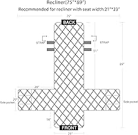 Vista 6 de LUFEIJIASHI Fundas reclinables antideslizantes e impermeables para sillas reclinables para sillas de cuero, funda reversible para sofá reclinable