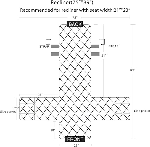 Miniatura 6 de LUFEIJIASHI Fundas reclinables antideslizantes e impermeables para sillas reclinables para sillas de cuero, funda reversible para sofá reclinable