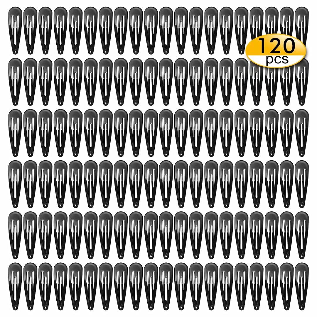 120 pack 2 Inch Snap Hair Clips Hair Barrettes Black Snap Barrettes for Girls Kids Women (50mm,Black)