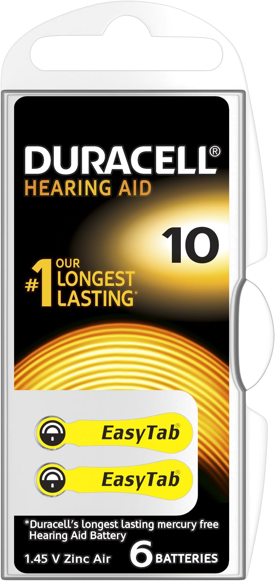Duracell Size 10 Hearing Aid Batteries - 6-Pack