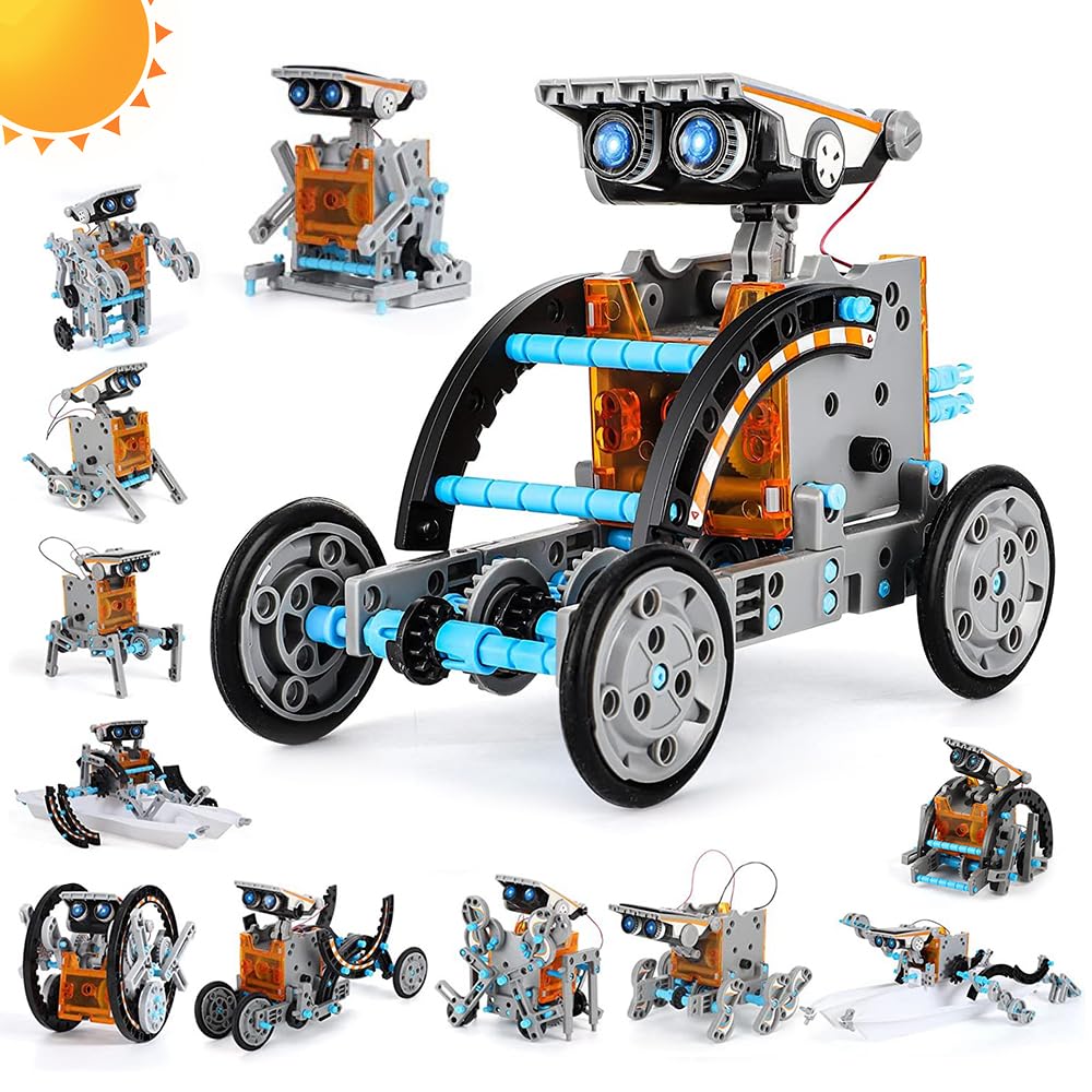 Robot Solar, 13 en 1 Robot Juguete Niño Maqueta Coche Juegos de Construcción Robótica Educativa al Aire Libre Experiencias Científicas Regalo para Niño Niña 10 11 12 13 14 Años