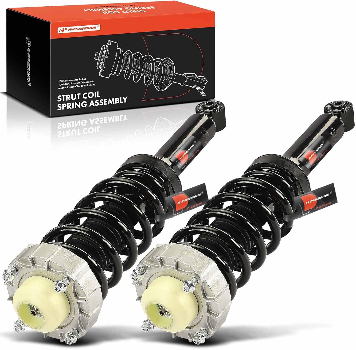 A-Premium Rear Struts Compatible with Porsche Cayenne 2003-2006/2008-2018 - 2x Replacement Suspension Complete Strut Assembly Shock with Coil Spring