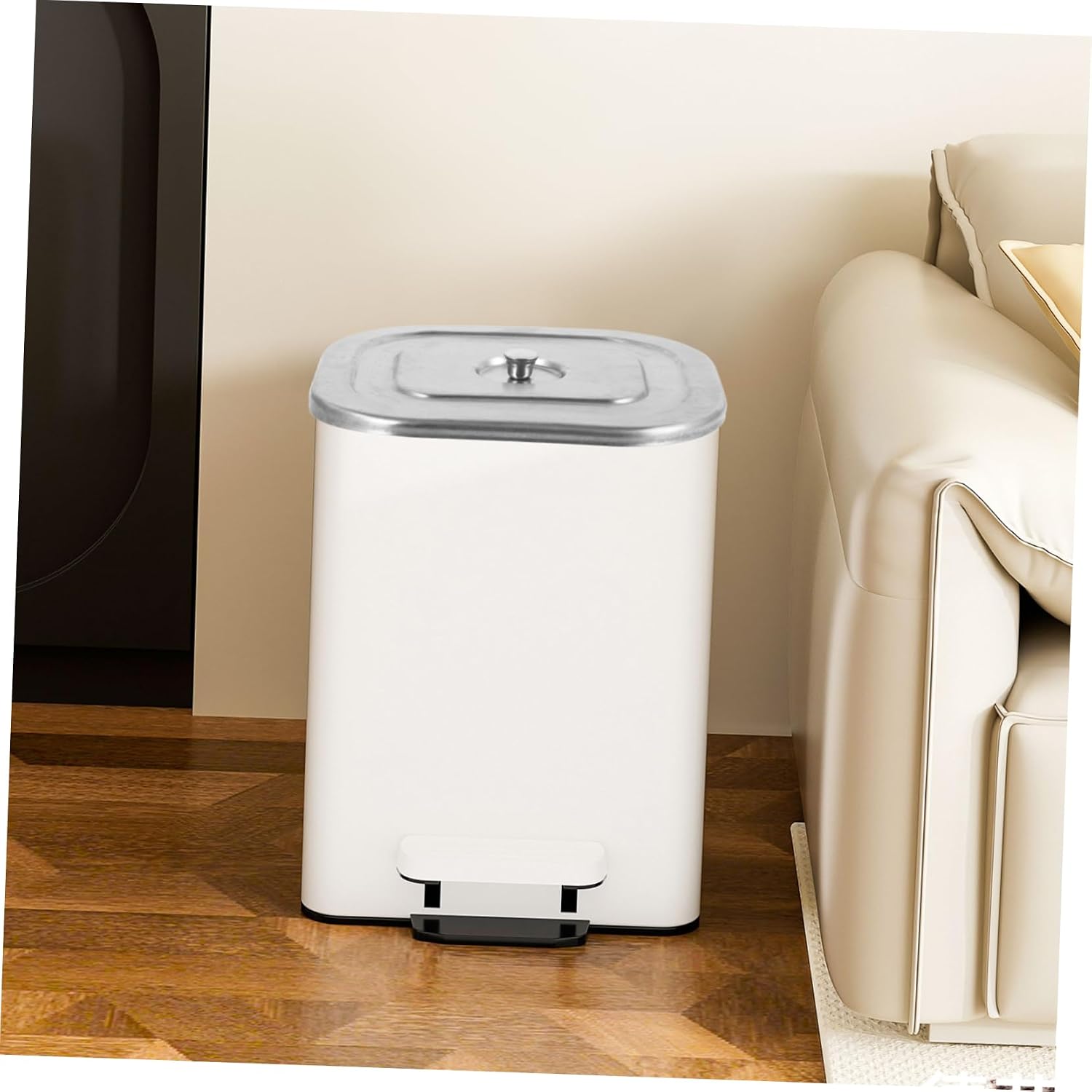 Levemolo Trash Can Lid Rectangular Countertop Garbage Bin Replacement Lid for Kitchen Bathroom Office Space Saving Design for Clean Organized Workspaces