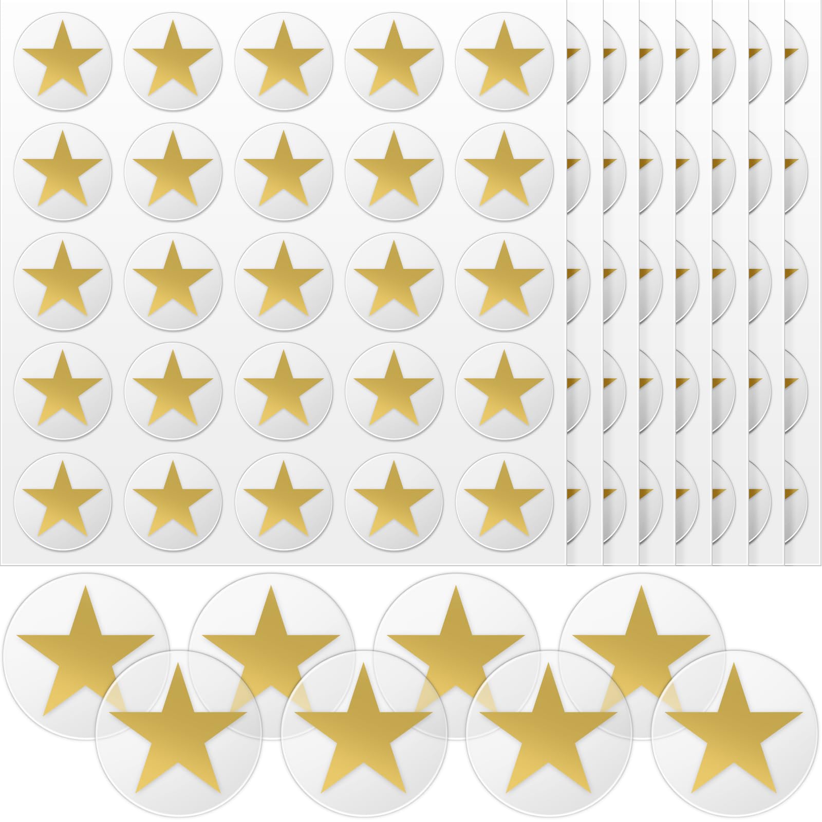 Leinuosen Helmet Stickers Football Baseball Helmet Decals 1-1/8 Inch Vinyl Sports Football Decals Self Adhesive Hockey Stickers for Hockey, Lacrosse, Batting(Clear Print Vintage Gold, Star)