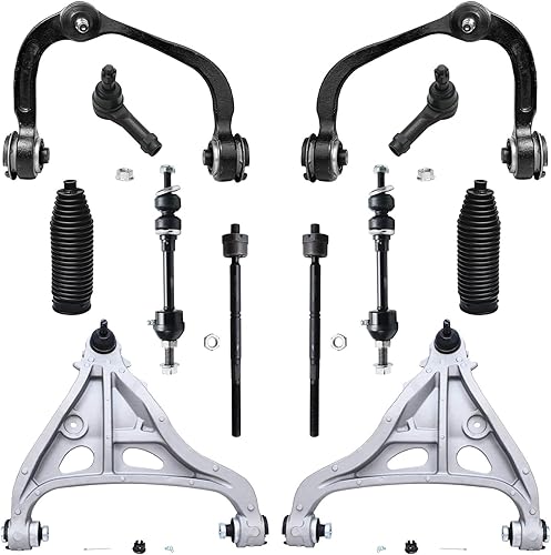 Detroit Axle - Kit de suspensión frontal de 12 piezas para 4WD 05-08 Ford F-150 Lincoln Mark LT 2005 2006 2007 2008, 4 brazos de control superior e