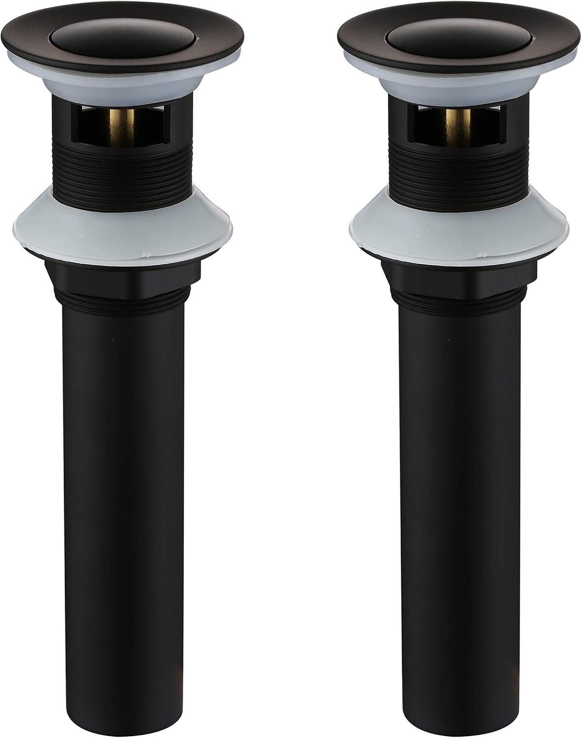 XVL Bathroom Faucet Vessel Vanity Sink Pop Up Drain Stopper with Overflow 2 Pieces Matte Black D39F-2