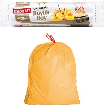 Koroplast Vanilya Kokulu B zg l  B y k Boy  p Torbas  10lu 65x70 cm, S zd rmaz & Y rt lmaz, Kolay Ba lanabilir, Geri D n t r lebilir  p Po eti, Ofis, Restoran, Market, Okul, Bah e, Ma aza, Fabrika