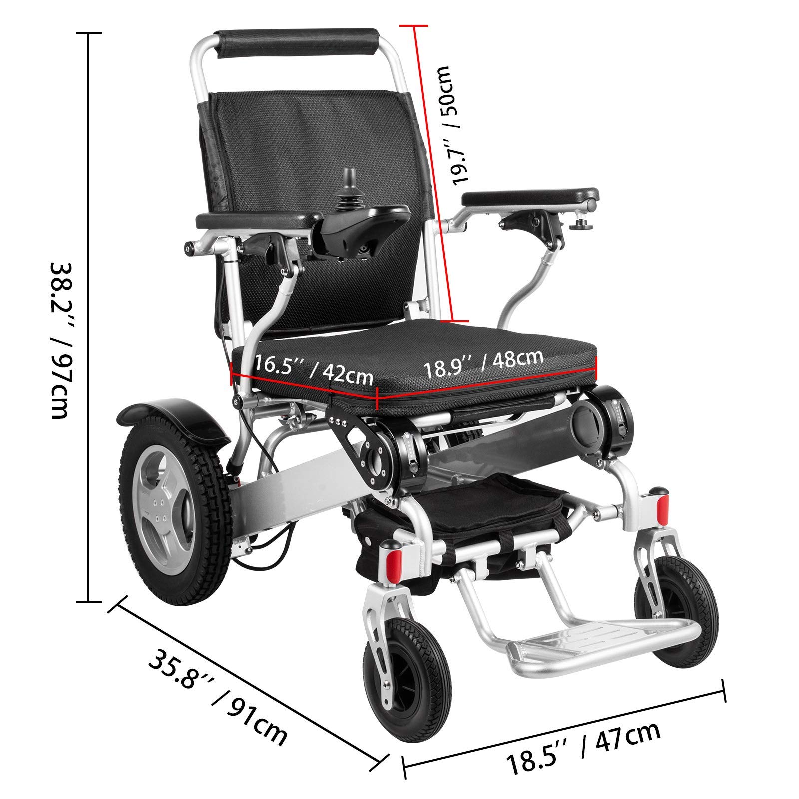 Sedia a rotelle elettrica Sedia a rotelle elettrica pieghevole 6 km/h Sedia a rotelle elettrica per adulti Sedia leggera in lega di alluminio Scooter elettrico sicuro ricaricabil