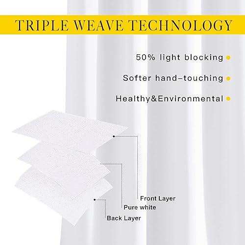 Miniatura 2 de NICETOWN - Cortinas con ojales, 50% de oscurecimiento de habitación, con aislamiento térmico, para sala de estar o puerta corrediza de vidrio