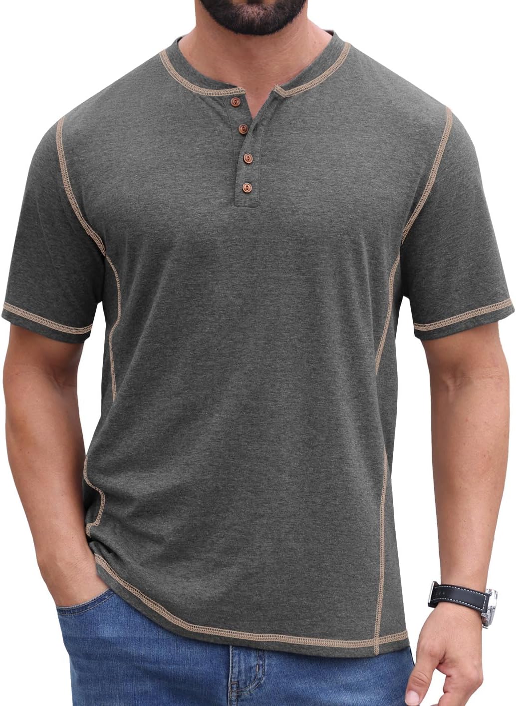 Sailwind Mens Henley Shirts Casual Lightweight Summer T-Shirt Cotton Maverick Short Sleeve - Image 5
