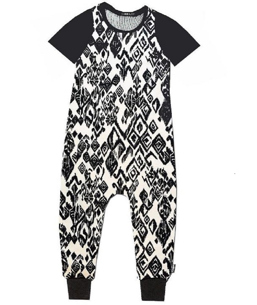 THEMINICLASSY Icy Ikat Romper 6/12 Black