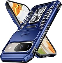 Pixel9 Case, Pixel9-04 Case, with Ring, Sliding Camera Protector, Shock Absorption, Protective Case, PC Stand Function, Car Holder, US Military Mil-Spec, Metal Ring, Anti-Scratch, Anti-Slip, Google