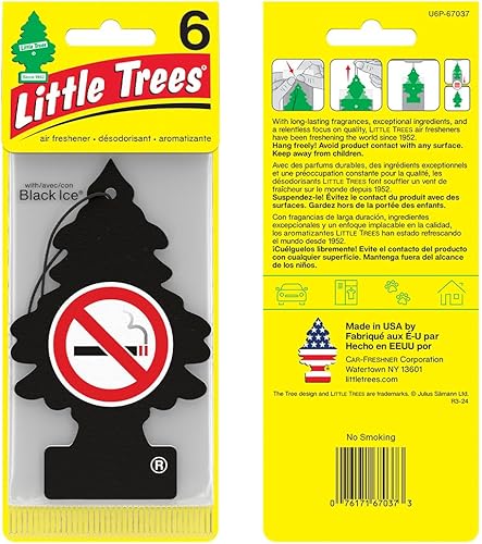 Miniatura 113 de Little Trees - Ambientador de árbol colgante que proporciona un aroma de larga duración para auto u hogar. Aroma Leather, 4 paquetes de 6