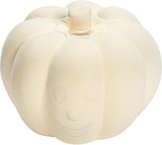 Fun Express - 12 Pieces Do It Yourself Ceramic Pumpkins (3.5 Inches) - Halloween Crafts for Kids and Fun Home and Classroom Activities and Pumkin Coloring and Decoration Parties