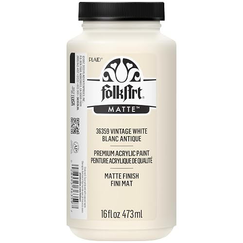FolkArt Acrylic Craft Paints, Vintage White 16 fl oz Premium