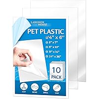 Vista 1 de Langdon House - Paneles de vidrio de plástico flexible PET - 4 x 6 x 0.03 pulgadas, transparente, paquete de 10 - Hoja delgada de plexiglás