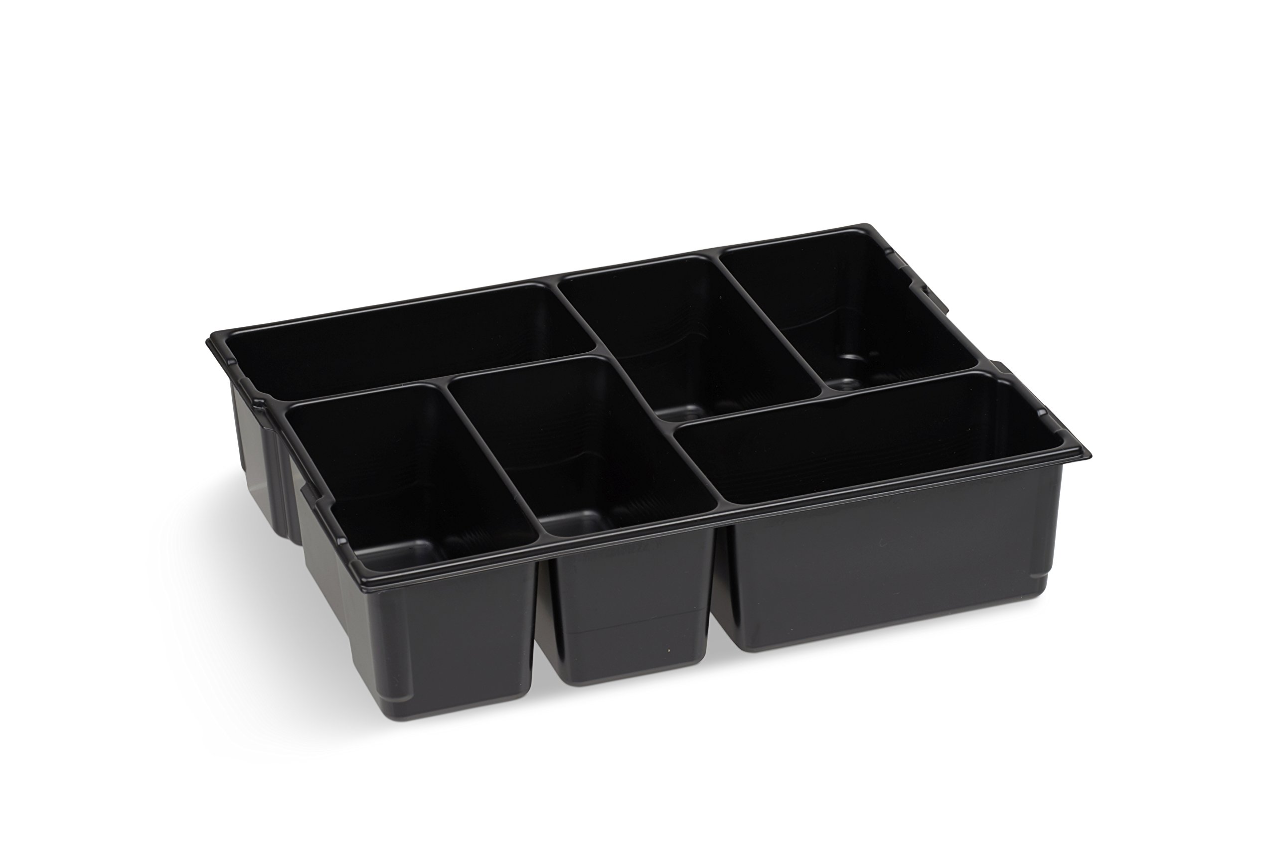 Scatola vuota | L BOX 136 (nero) con inserto per piccoli pezzi | organizer per attrezzi | Set ideale per attrezzi vuoto
