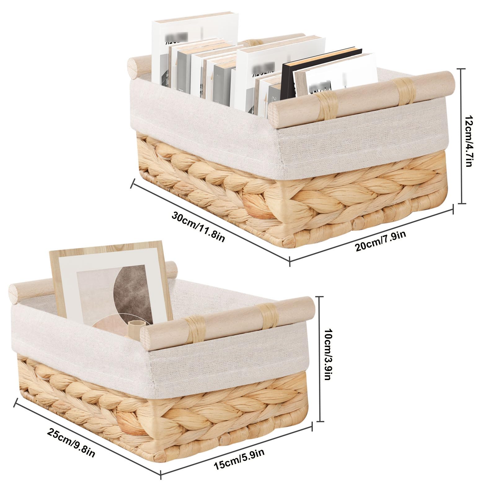 Set 2 Cestini Portaoggetti In Corda Di Cotone Intrecciato A Mano - Bianco Per Bagno E Camera - Foto 5