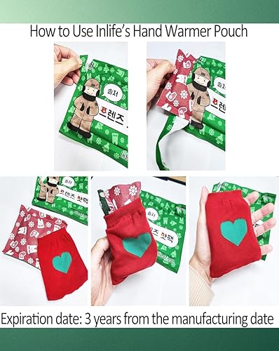 Miniatura 6 de INLIFE, 30 paquetes, calentadores grandes de manos y cuerpo hechos en Corea, súper cálidos y de larga duración, hasta 18 horas de calor, inodoros,