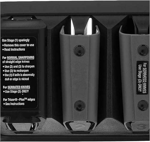 Miniatura 6 de Chefs Choice afilador de cuchillos profesional de 3 capas afilador de 120 diamantes Metal cepillado