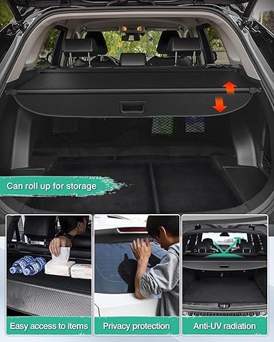 Miniatura 9 de Powerty Cubierta de carga para Toyota RAV4 2013-2017 2018, accesorios para maletero, cubierta retráctil de blindaje de maletero, cubierta de