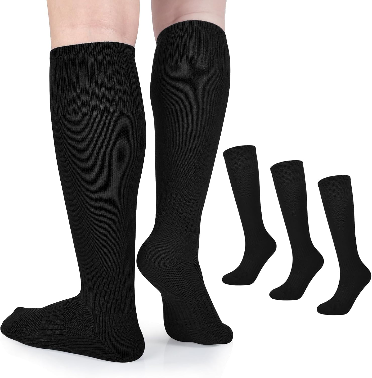 LO SHOKIM Boys Soccer Socks Kids Football Socks Girls Knee High Socks Baseball Softball Athletic Sports Tube Stockings Youth
