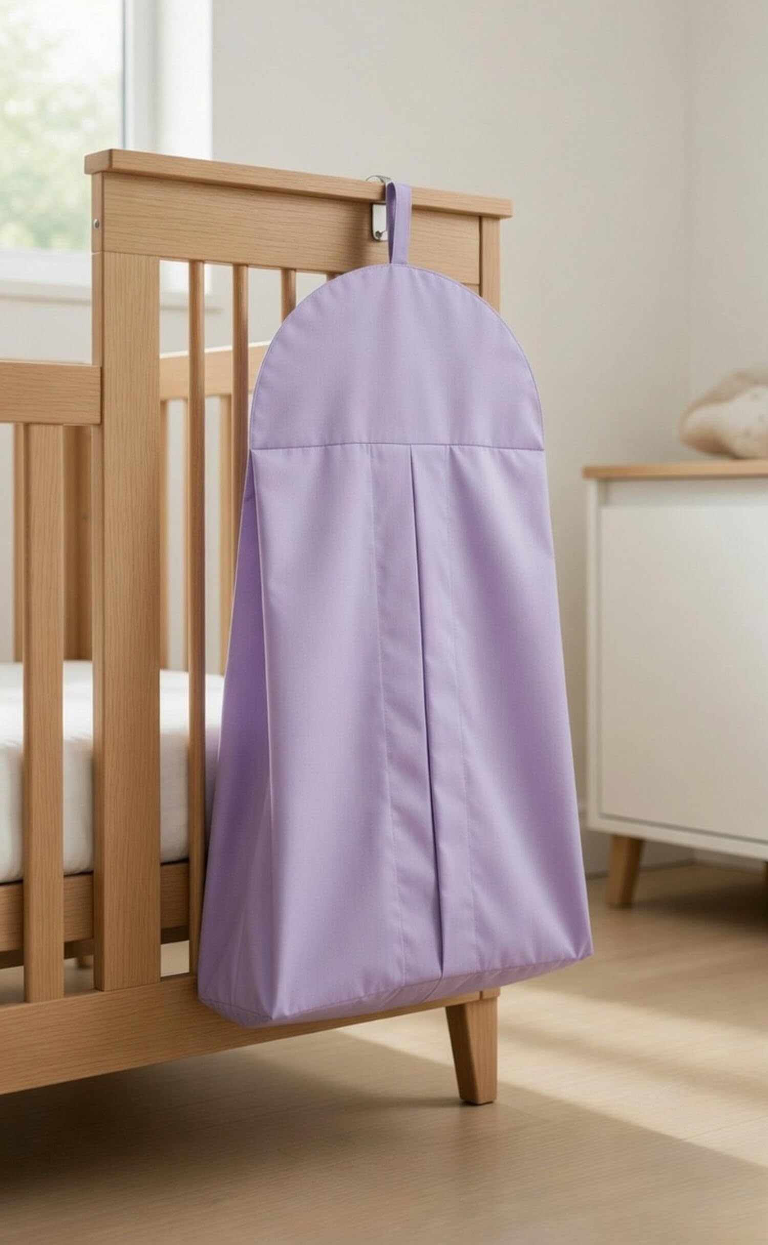 Organizador de almacenamiento de pañales para guardería, portátil, plegable, lavable a máquina y espacioso, apilador de pañales morado