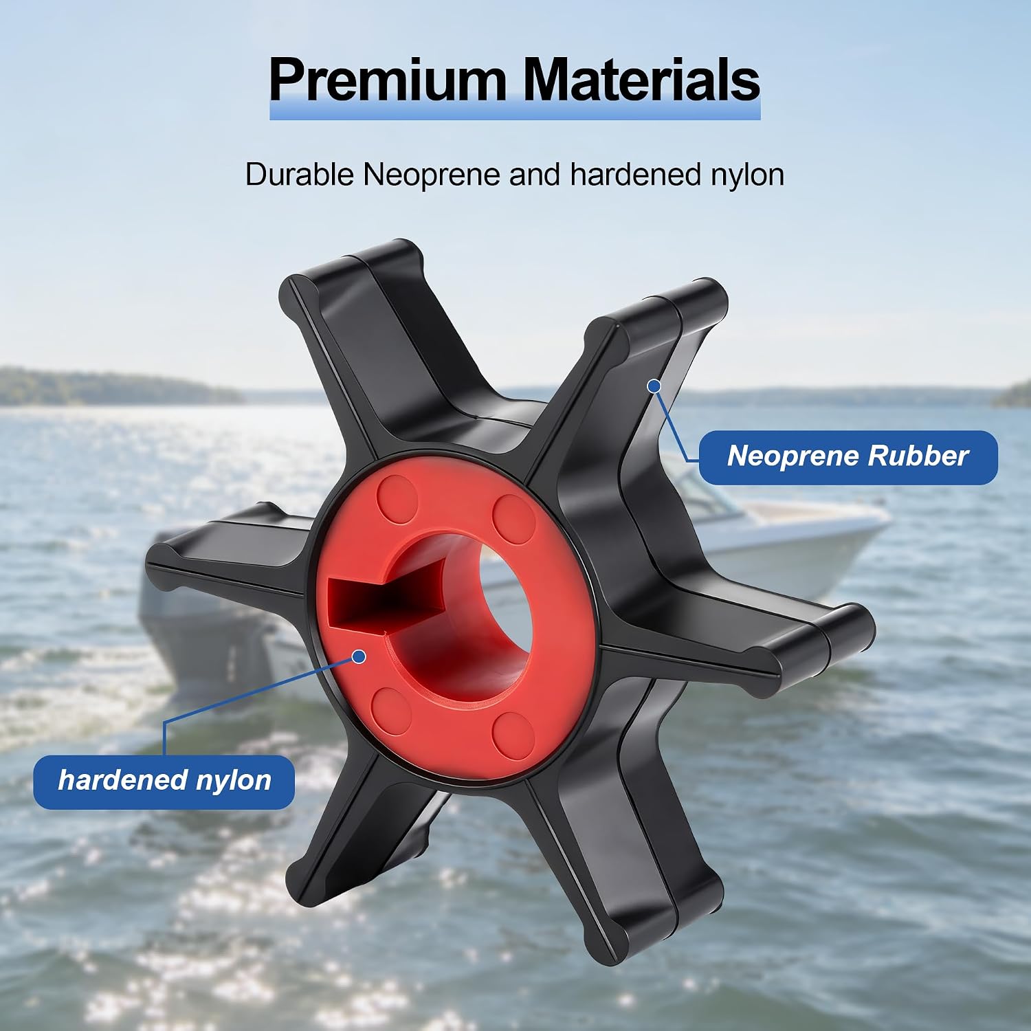 MARKGOO Water Pump Impeller for Mercury Chrysler Force Sears Gamefisher Outboard 7.5 9.9 10 12 15 20 25 HP Boat Engine Parts Replacement Montgomery Wards Sea King Game fisher Model 225. Sierra 18-8903