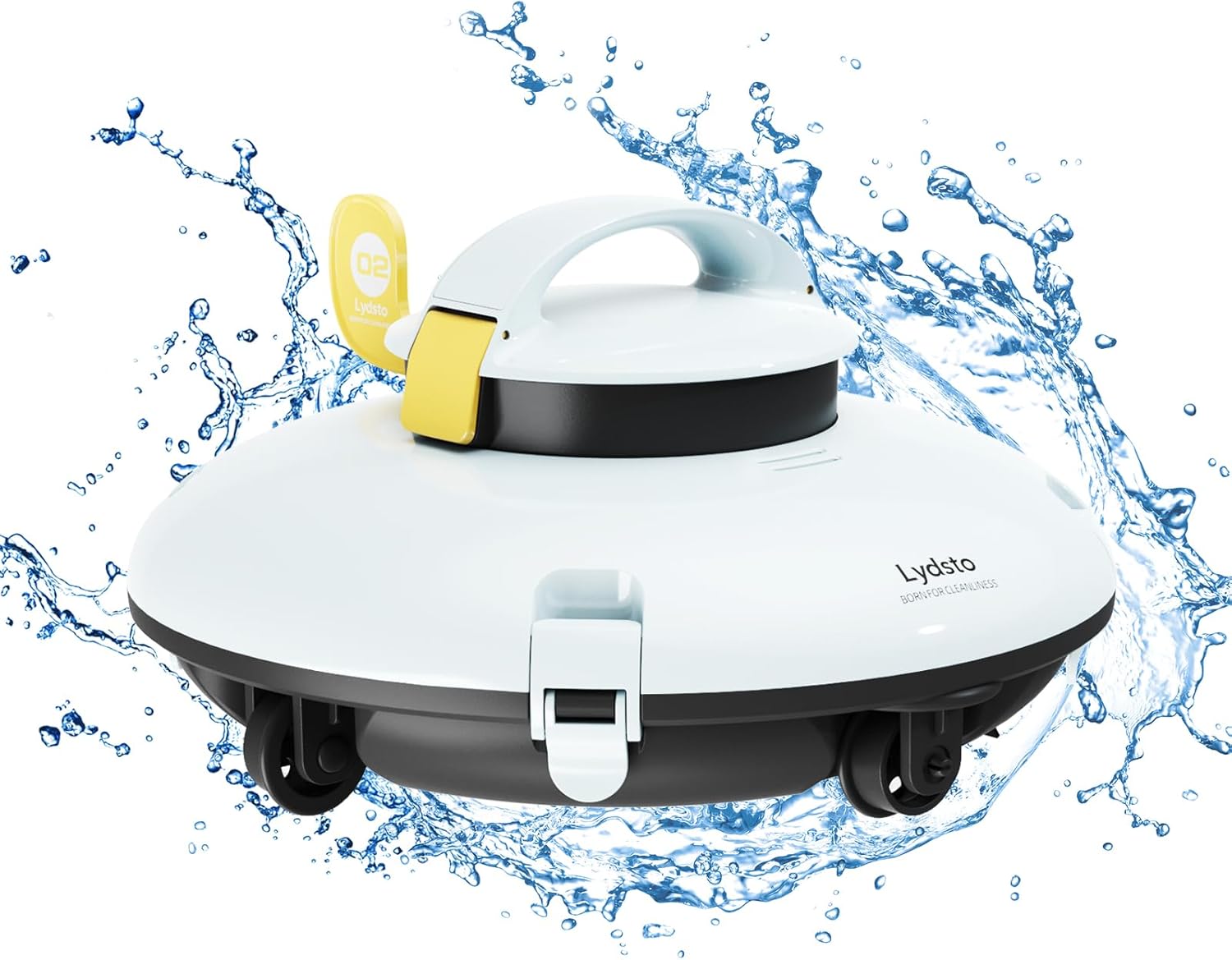 Lydsto Cordless Robotic Pool Cleaner - Automatic Pool Vacuum for Above Ground Pools - Built-in Water Sensor Technology - Dual-Drive Motors Lasts 60 Mins Perfect for Flat Pools up to 45 Feet, P1 Mini Blue