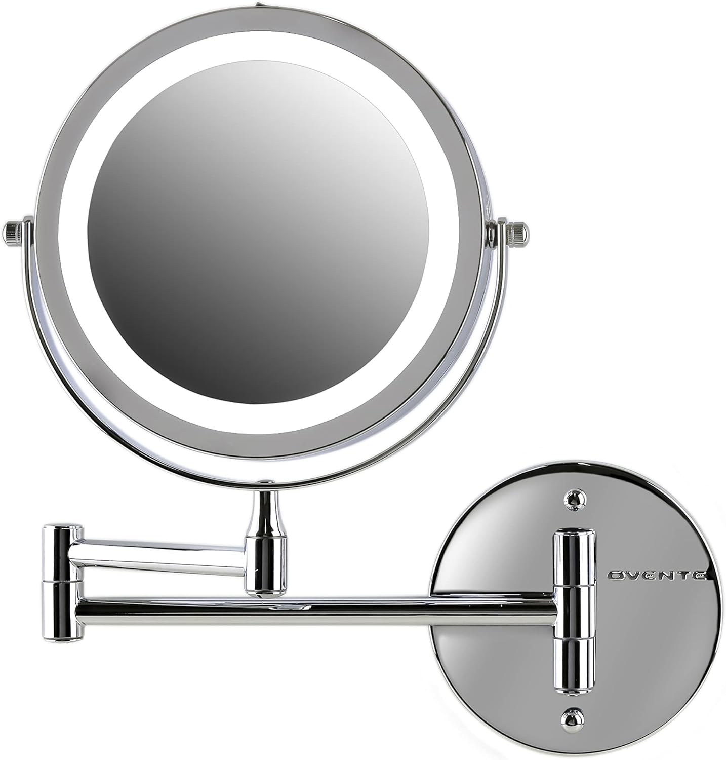 Ovente Battery Operated LED Lighted Wallmount Vanity Makeup Mirror, 1x