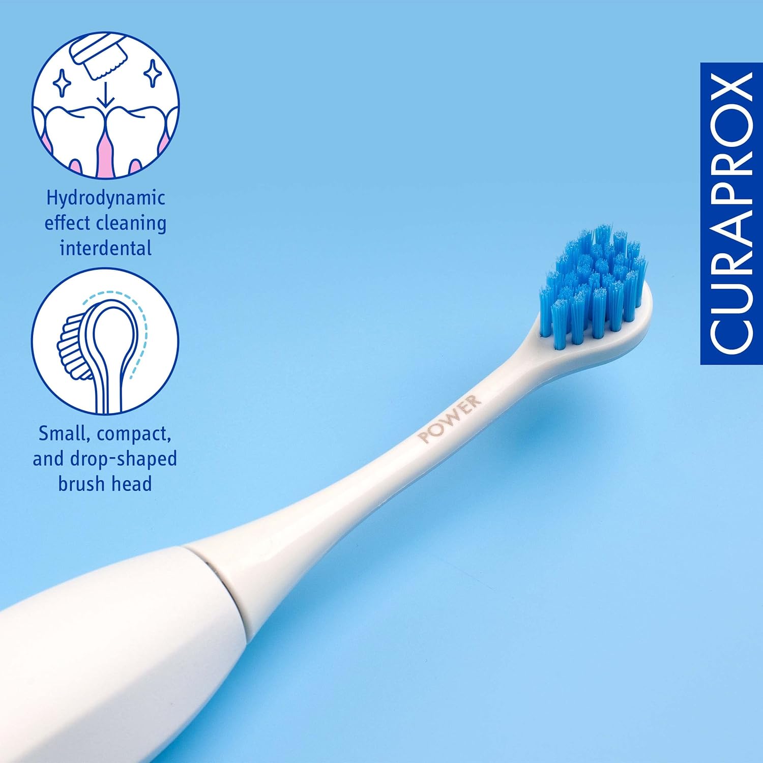 Curaprox Hydrosonic Brush Heads Power Duo – for Healthy Gums, Braces & Implants | Gentle Yet Powerful Sonic Cleaning | 2-Pack | Compatible with All Curaprox Sonic Models | Swiss Made