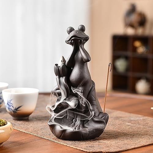 Miniatura 3 de Quemador de incienso de reflujo, quemador de incienso en cascada, elegante soporte de incienso con 20 conos de incienso + 30 varillas de incienso +