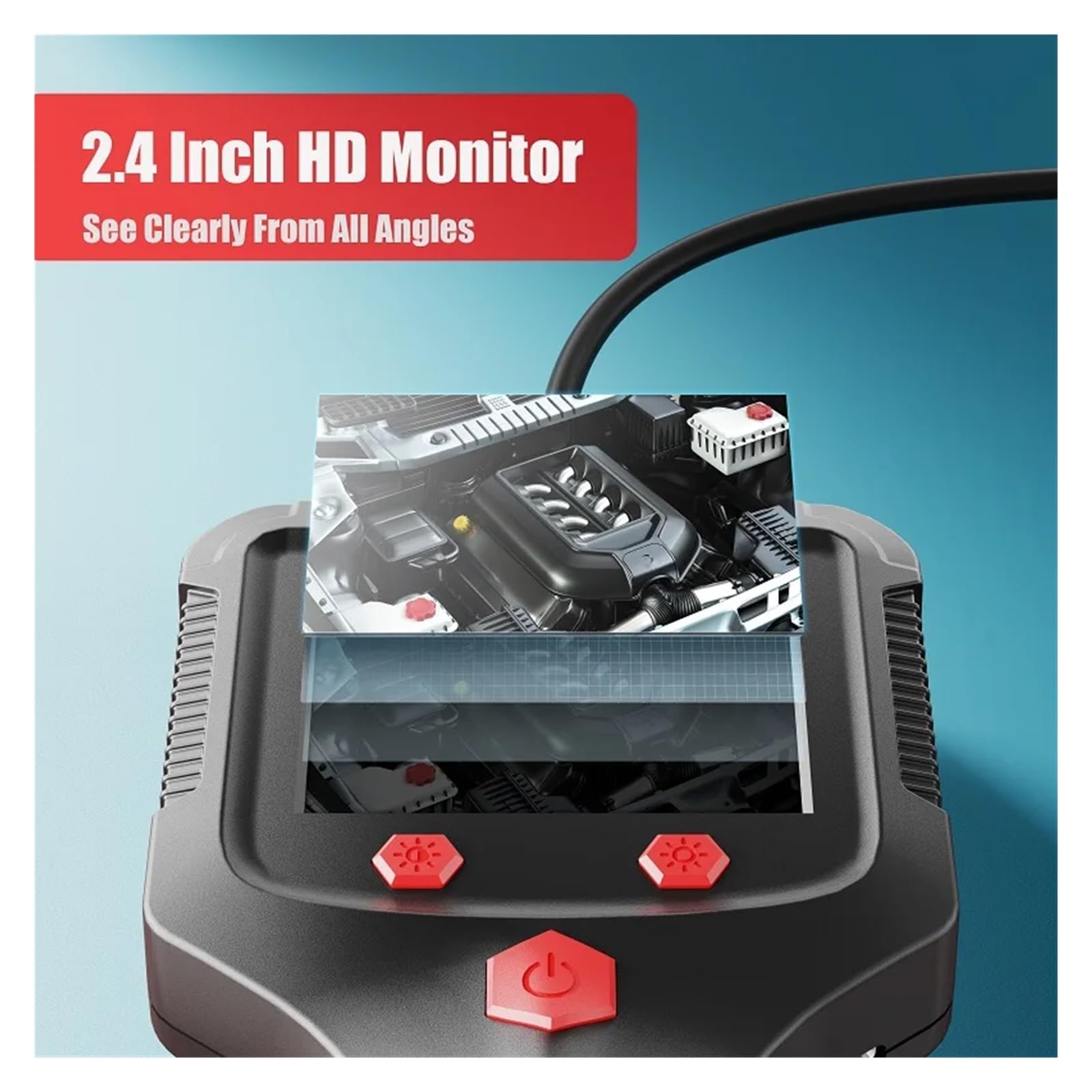 2.4 ''Schermo IPS Telecamera Endoscopio Industriale HD1080P 30 Metri Cavo Tubo Fognatura Ispezione Periscopio IP68 Impermeabile LED 2600mAh(15m,8MM Side Lens)