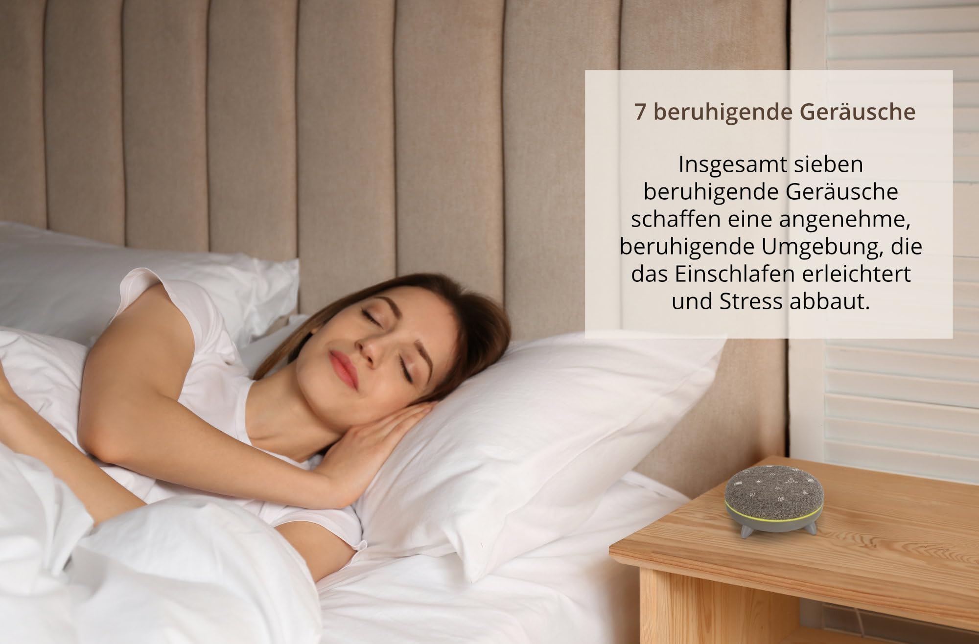 ZB-7 Zen Box głośnik Bluetooth ze światłem – White Noise Machine jako pomoc w zasypianiu dla niemowląt – uspokajające dźwięki natury – szum morza, śpiew ptaków, burze itd.