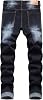 Jeans JUNBAOSS Slim Fit Stretch para hombre, rotos, ajustados, rectos, cómodos, con cintura flexible 3