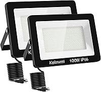 Vista 7 de Luces de inundación LED para exteriores de 50 W, luz de seguridad para exteriores de 5000 lm de alto brillo con enchufe, luz de trabajo de 6500 K