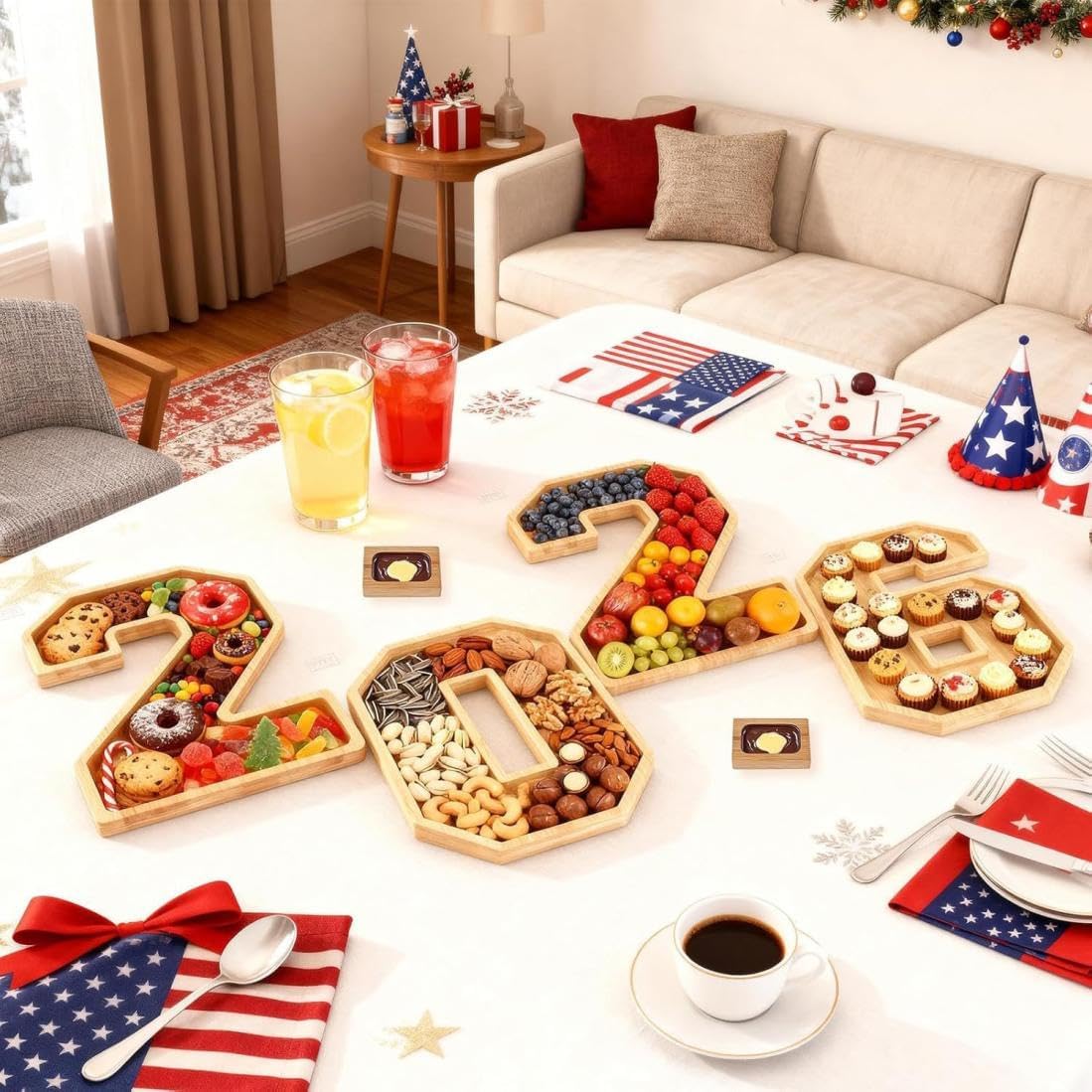 2026 Graduation Decorations, 2026 Cardboard Numbers Charcuterie Board, Fillable Number Boxes, 2026 Serving Tray for Party Centerpieces Decoration Fruits Cheese Board Wedding Grad Tabletop Supply