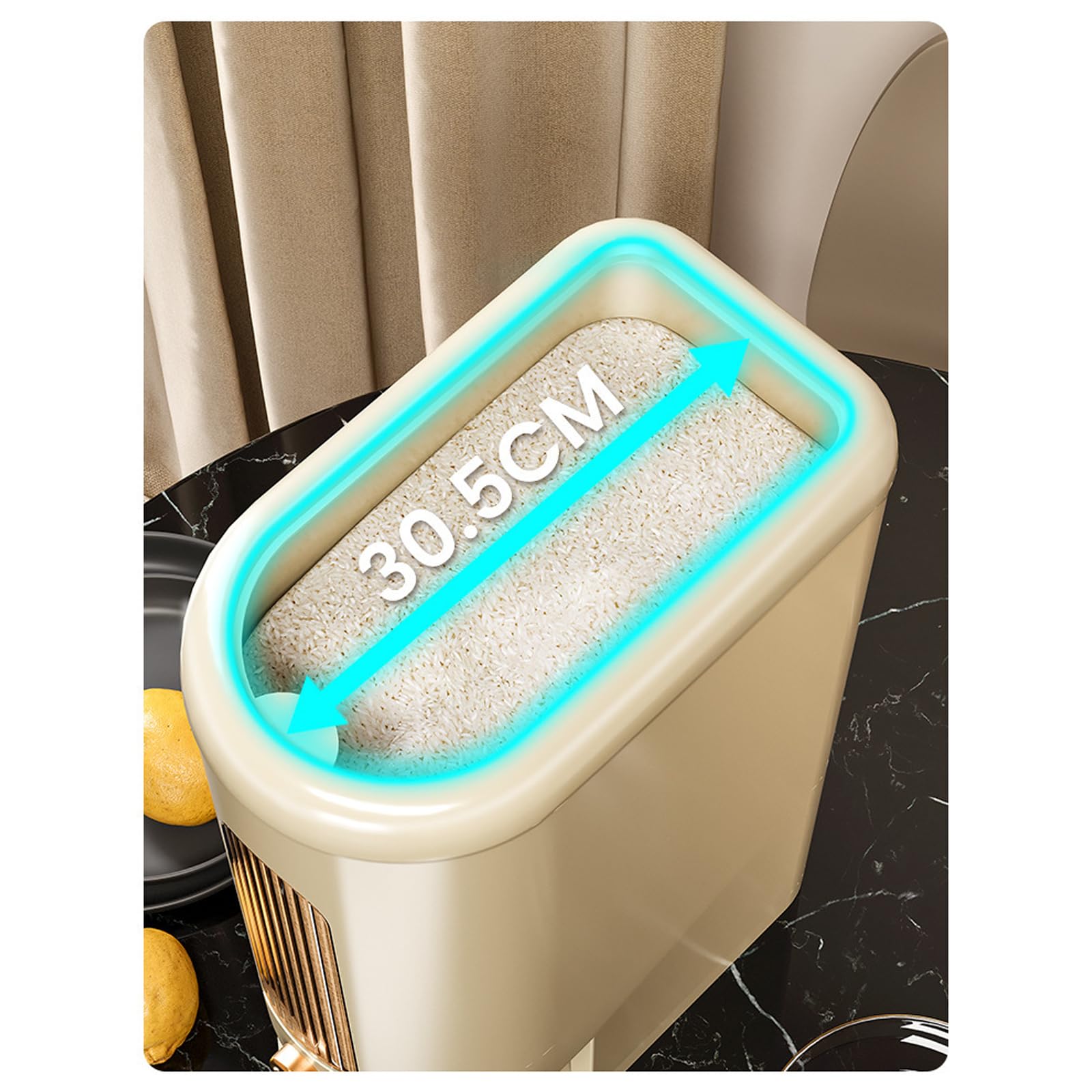 Amazon｜Peaoop 22ポンド ライスディスペンサー 大きな穀物容器