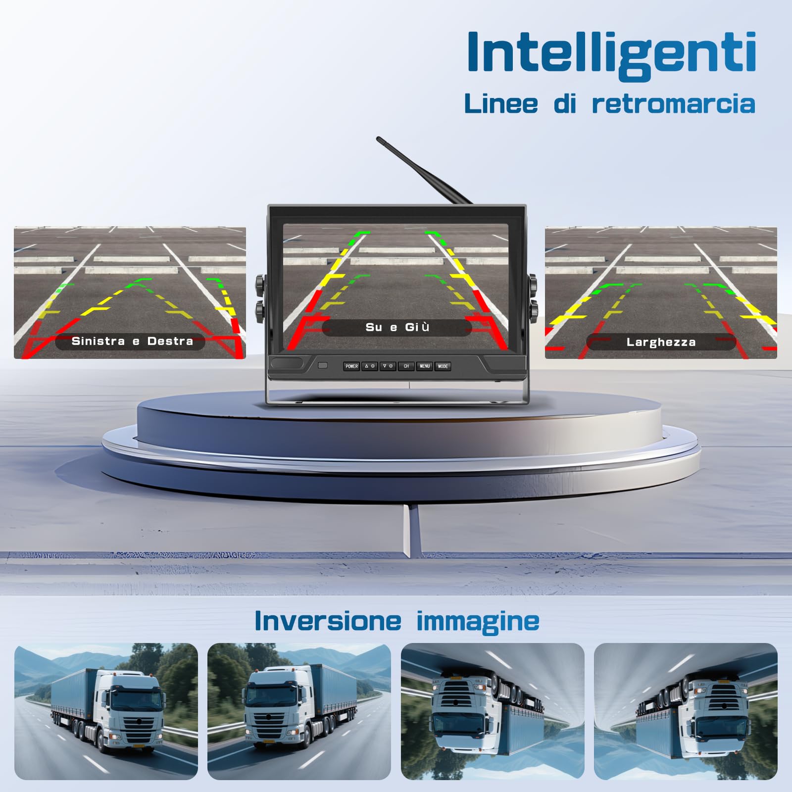 Hikity DVR 9 Pollici IPS Monitor Con Doppio Telecamera Retromarcia Wireless | IP68 Impermeabile Telecamere Posteriore Avviso di Angolo Cieco Visione Notturna Telecamere per Auto Camion Camper 12V-24V