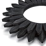 Emfogo Wall Mirror Decorative 12 inch Rustic Wood Farmhouse Mirror Sunburst Boho Mirror for Entryway Bedroom Living Room (Vintage Black)