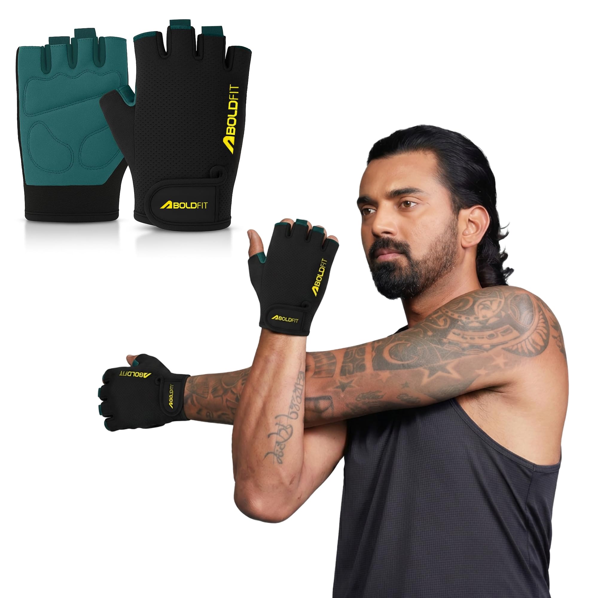boldfit gym gloves for men workout unisex cushion hand gloves for gym for men & women for cycling, weightlifting, workout comfortable fit bike riding, cycling handgloves - coregrip