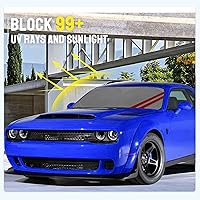 Vista 2 de Parasol para parabrisas delantero compatible con cargador Challenger Durango Ram modelos Avenger plegable, ajuste personalizado, parasol