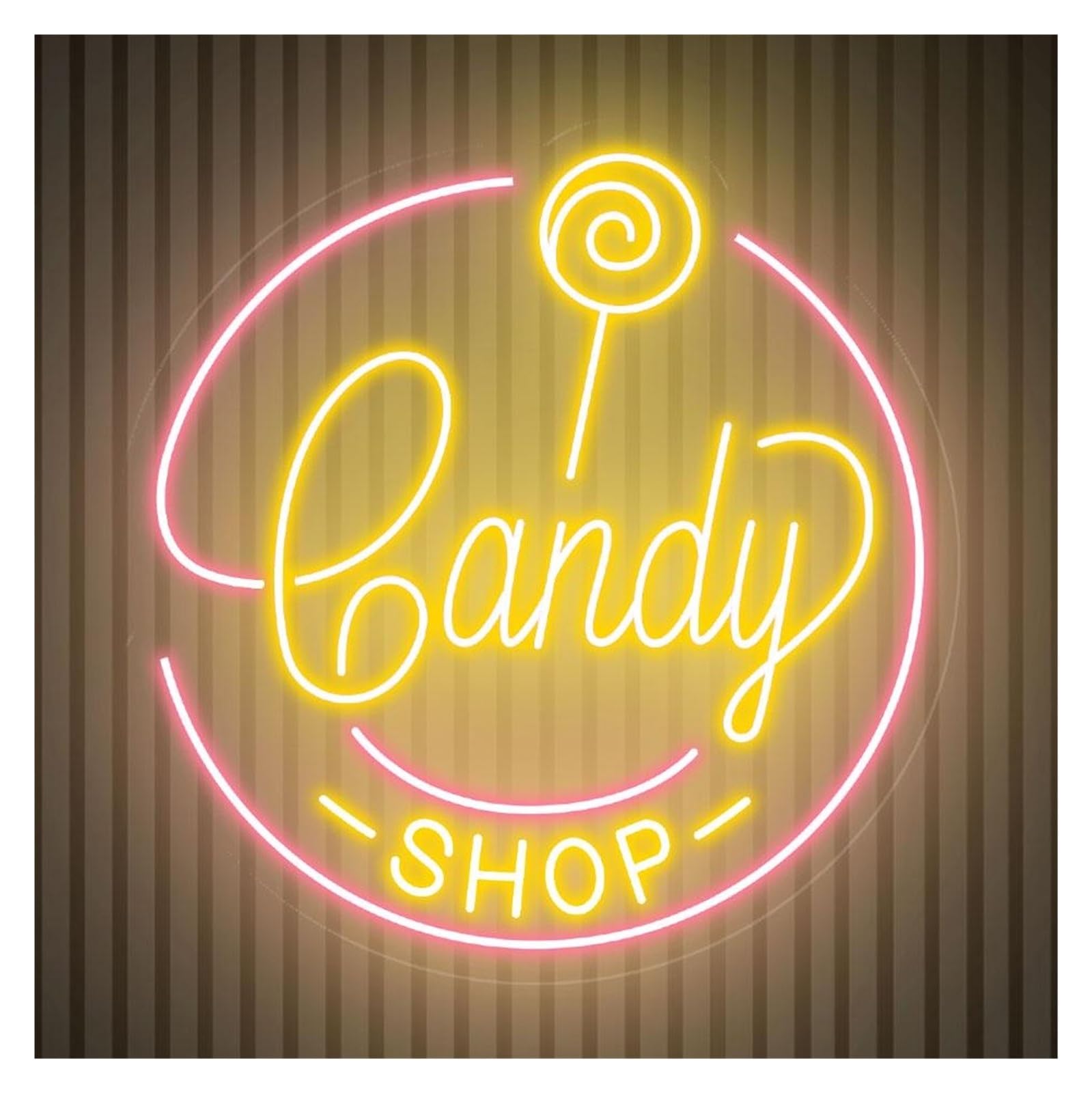 RONGCH Hanging Art Signs Candy Shop Neon Sign Business Opening Gameroom Bedroom Bar Livingroom Birthday Party Wall Decoration 55cm