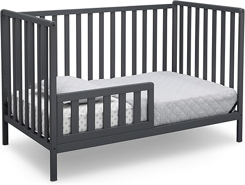 Miniatura 71 de Delta Children Heartland - Cuna convertible 4 en 1, color gris + Delta Children Twinkle Galaxy - Colchón de doble cara con núcleo de fibra reciclada